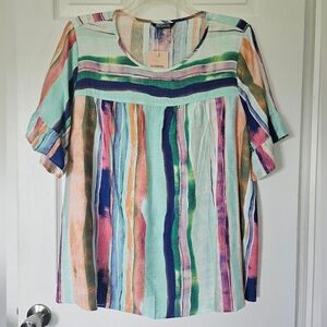 Colorful Striped Women's Top